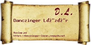 Danczinger Lázár névjegykártya